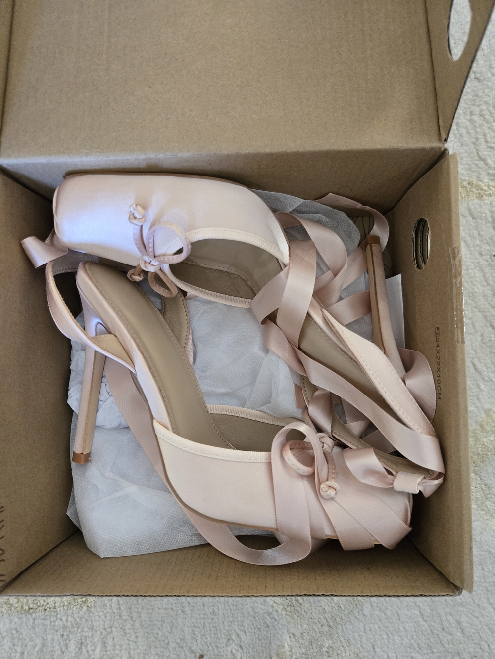 Elegant Pink Ballerina Style Satin High-Heel Slingbacks with Ankle Ties - Picture 2 of 8